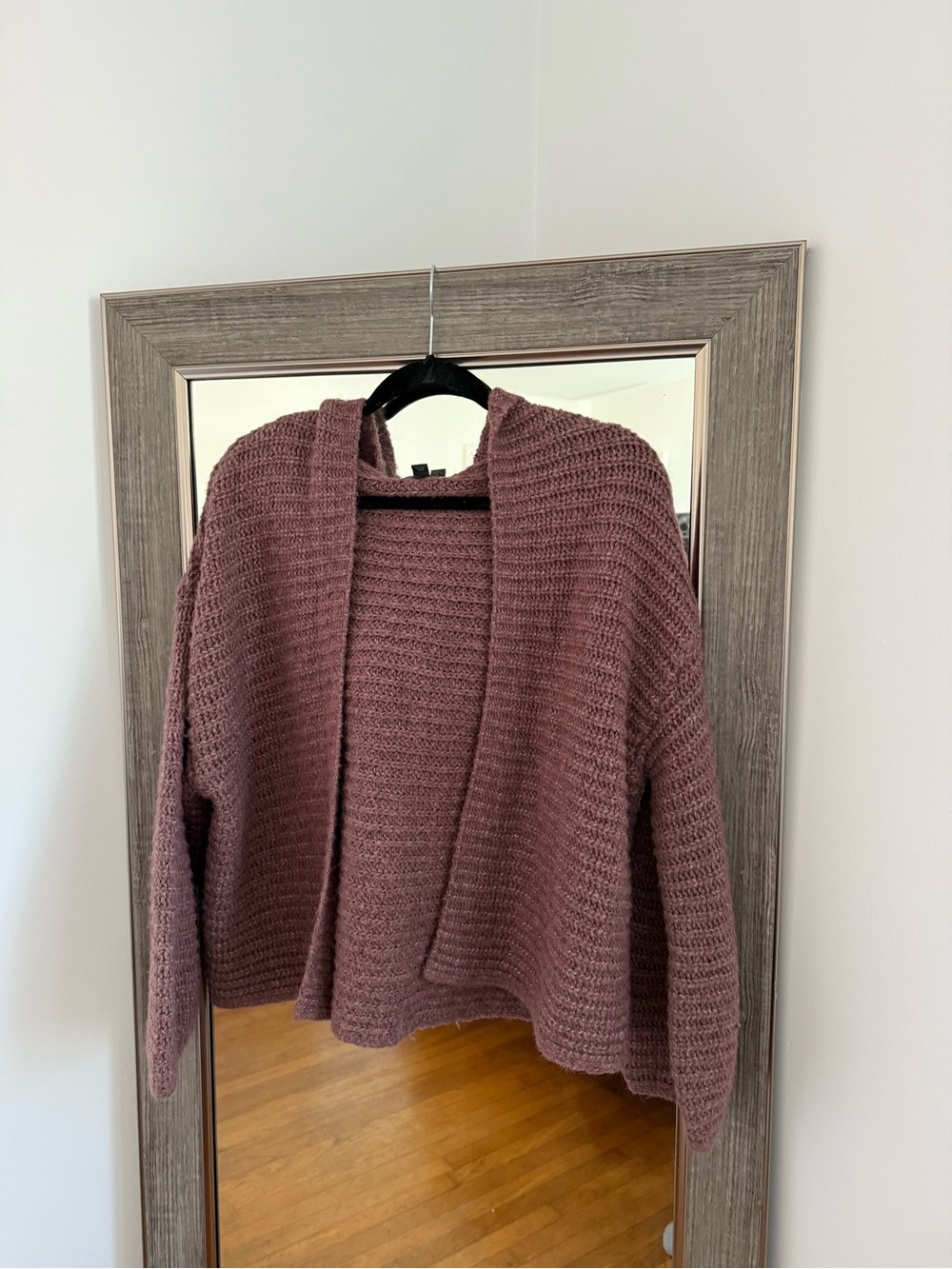 Wild Fable Open-Front Mauve Knit Sweater Cardigan